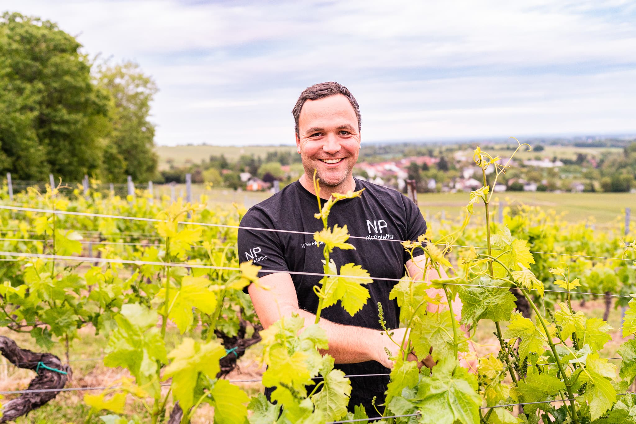 Nico Pfeffer im Weinberg